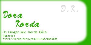 dora korda business card