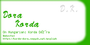 dora korda business card